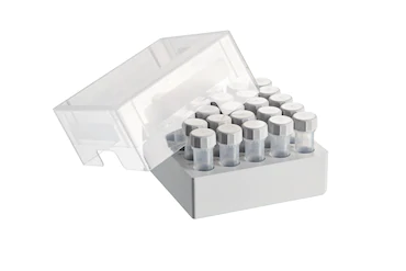 艾本德儲存盒 5 × 5, 可放置 25  個(gè)螺旋蓋管，5  mL，2  件，高 76  mm，3  英寸，聚丙烯材料，可耐受最低 -86  °C，可高溫高壓滅菌，帶蓋子并具有數(shù)字字母標(biāo)識