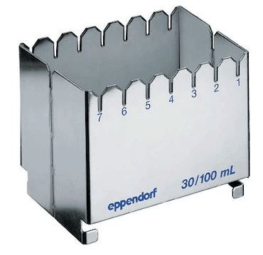 德國艾本德（Eppendorf）ReservoirRack,用于存放10mL、30mL和100mL試劑槽。最多可以放置7個試劑槽模塊或試劑槽