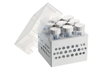 艾本德儲存盒 3 × 3, 可放置 9  個(gè) 50  mL 試管和 4  個(gè) 15  mL 試管，2  件，高 127  mm，5  英寸，聚丙烯材料，可耐受最低 -86  °C，高溫高壓滅菌，帶蓋子